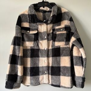 Coco + Carmen Tucker Plaid Fuzzy Shacket